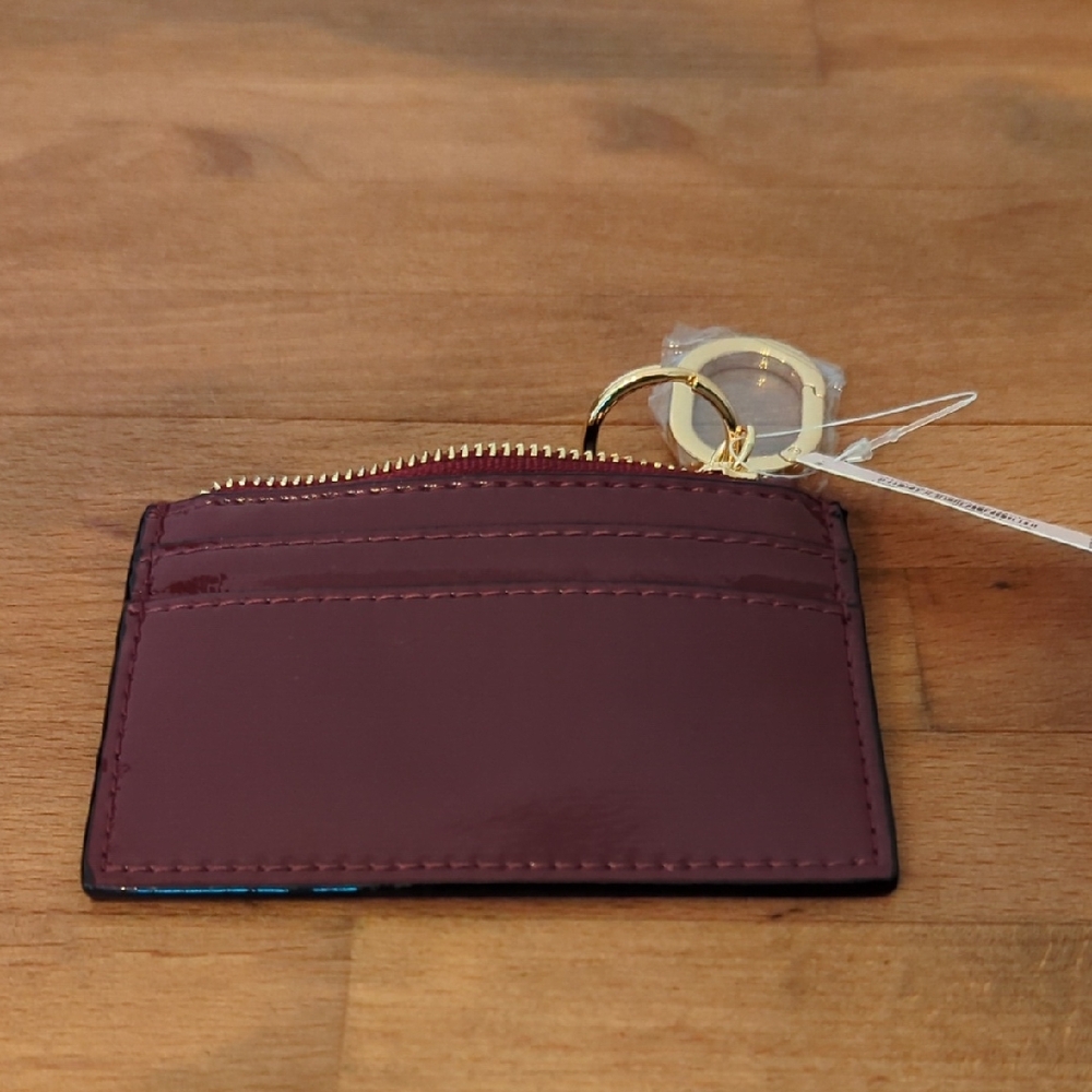 Victoria's Secret Burgundy Card Holder with Gold Accents Keychain 100% Polyester